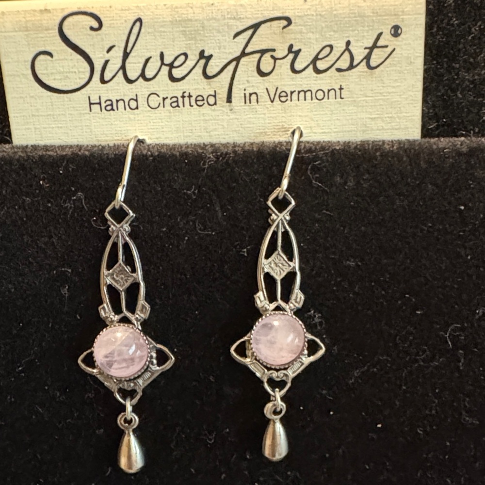 Silver Forest Amethyst in Silver Tone Earrings